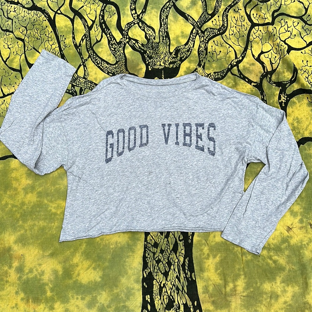 Grayson Threads “Good Vibes” Cropped Long Sleeve … - image 1